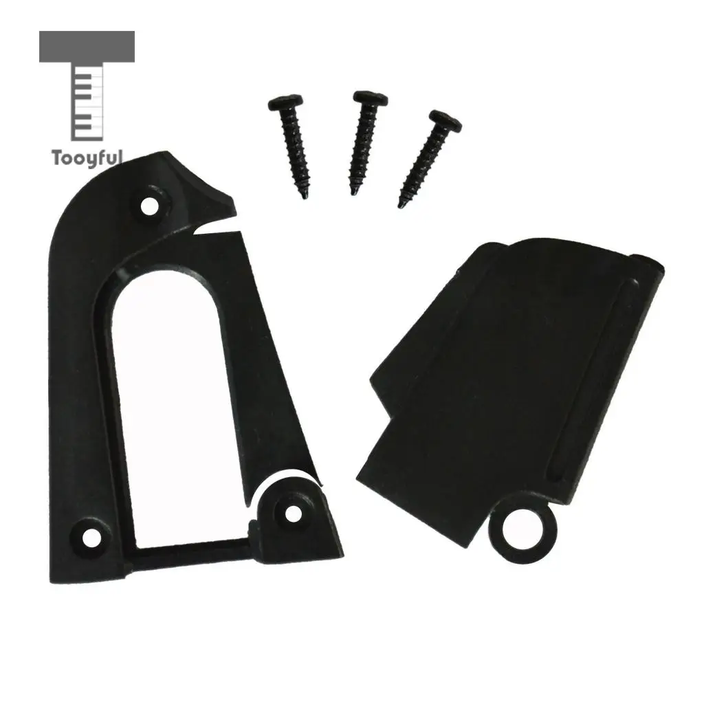 Tooyful Black 3 Hole Truss Rod Cover Plate with Screws for Electric Guitar Parts