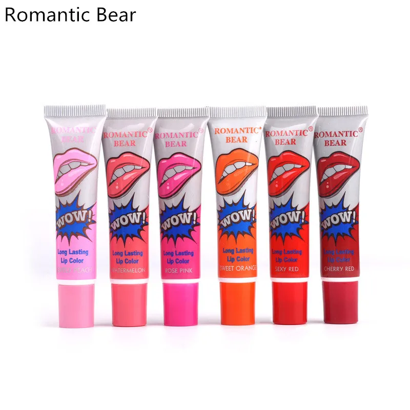 

romantic bear Lipstick Lip Gloss tint Waterproof batom Matte Liquid peel off ,Impermeavel LipGloss for lips care maquiagem 1pcs