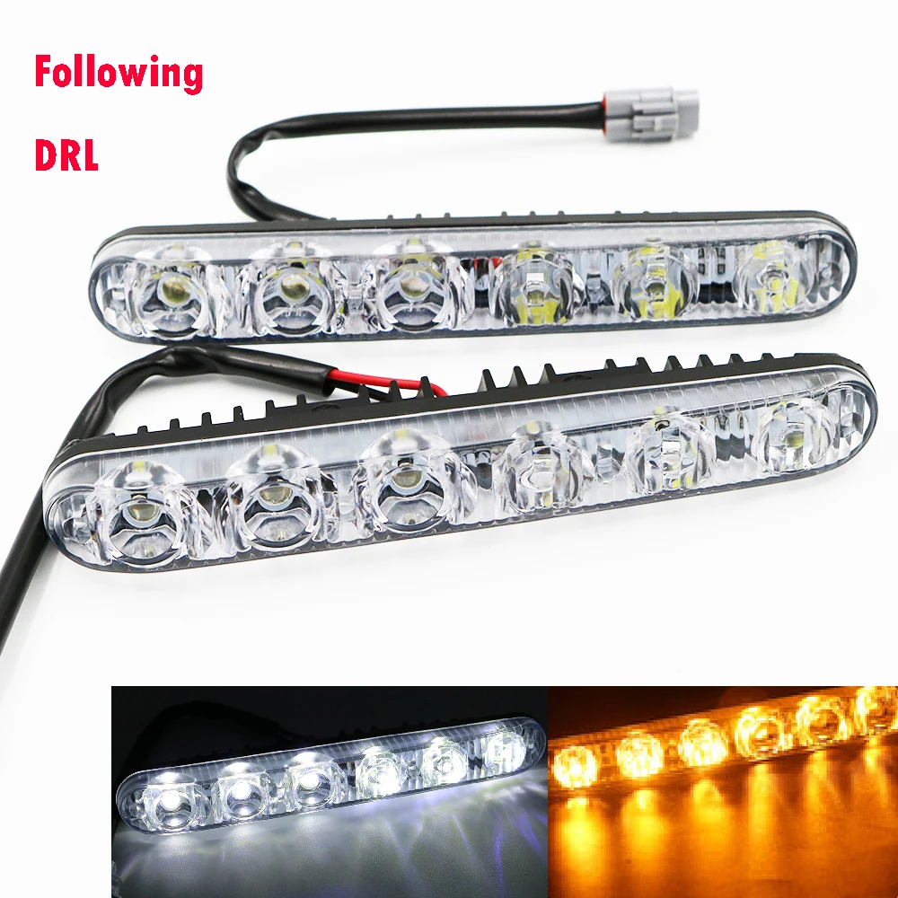 YSY 1set/2pcs NEW Daytime Running Light 6SMD LED 12V Waterproof