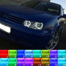 Многоцветный RGB светодиодный angel eyes Halo Ring Eye DRL RF пульт дистанционного управления для Volkswagen VW Golf MK4 R32 VR6 CABRIO A4 1998-2004 аксессуары