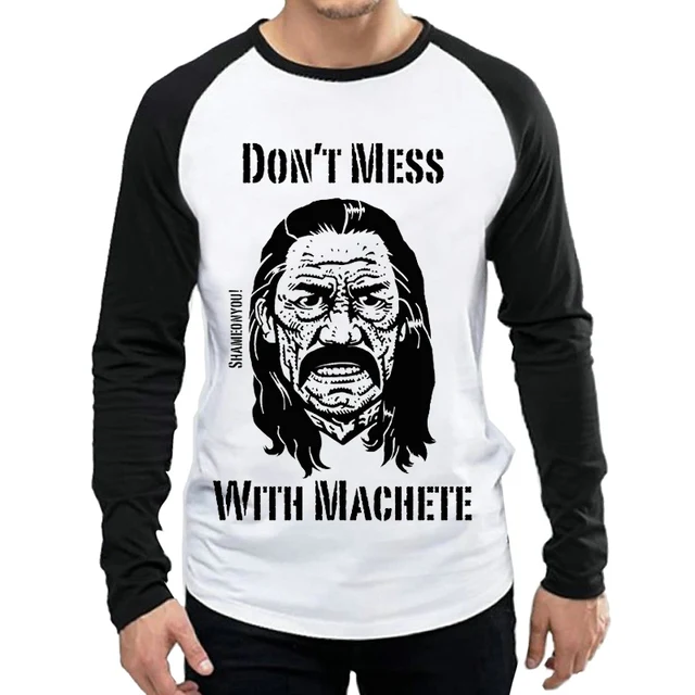 Long Sleeve Machete T Shirt Fashion Mens Casual Movie Machete Logo T