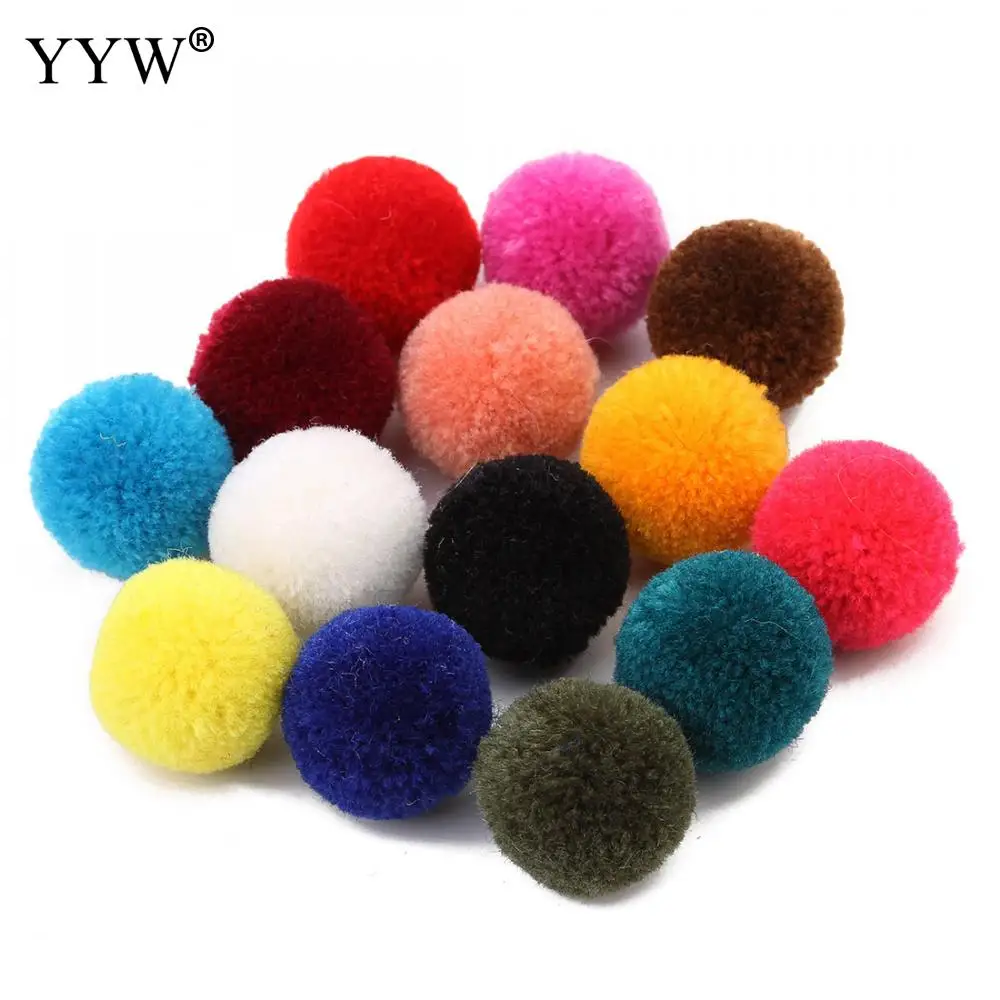 

50pcs 20mm Big Round Pom Poms Plush Fabric Velvet Ball Beads Fit Earring Hair Clip Diy Jewelry Making Findings Velveteen Beads