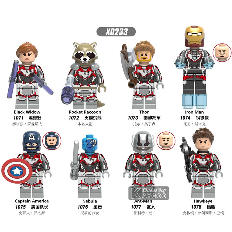 

X0233 Sale Super Heroes Avengers 4 Endgame Iron Man Rocket Raccoon Red Skull Ghost Rider Building Blocks Action Figure Toys Gift