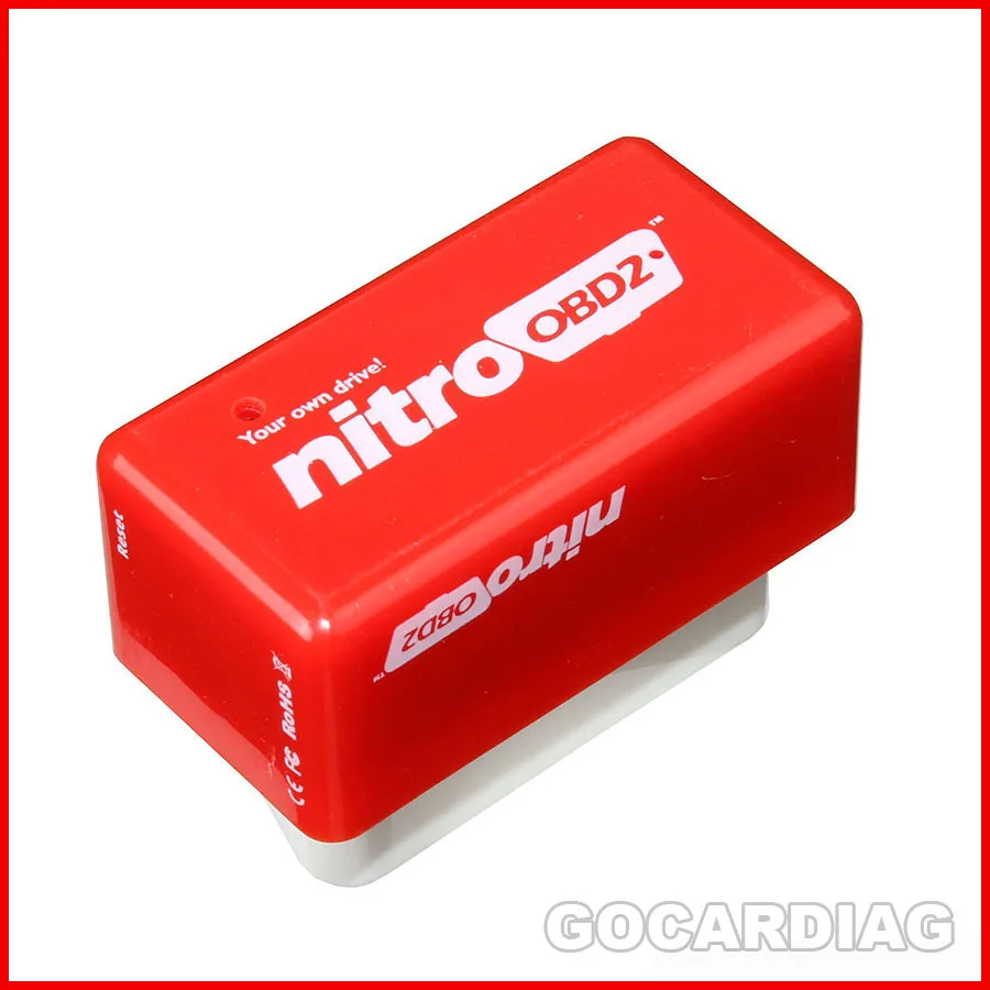 10 шт./лот Мощность NitroOBD2 чип тюнинг коробка для автомобилей Nitro OBD2 подключи и Драйв OBDII Интерфейс с коробочный красный цвет