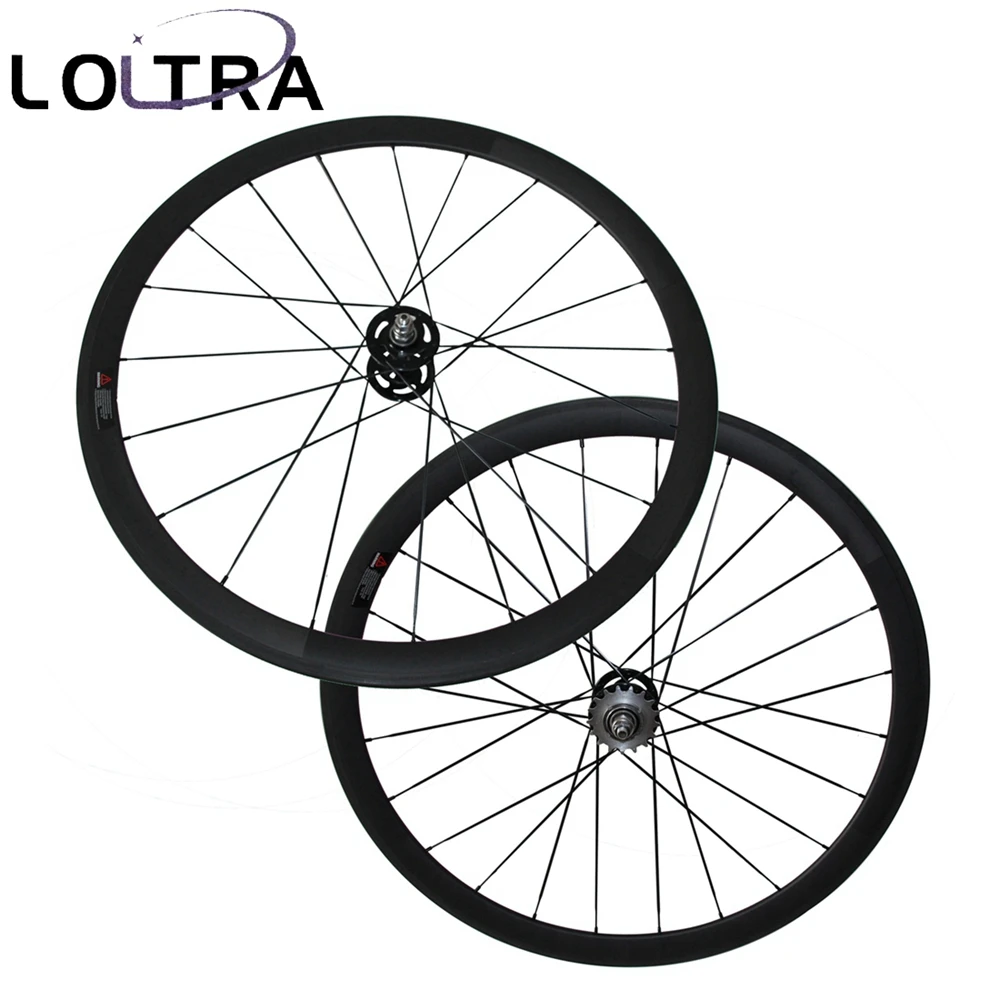 

LOLTRA 700C 38mm clincher fixed gear(track) carbon bike wheels flip flop wheelset single speed