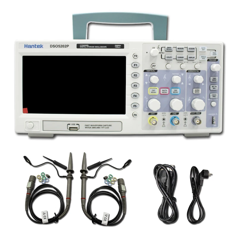 Hantek DSO5202P Digital Oscilloscope 200MHz bandwidth 2 Channels PC USB ...