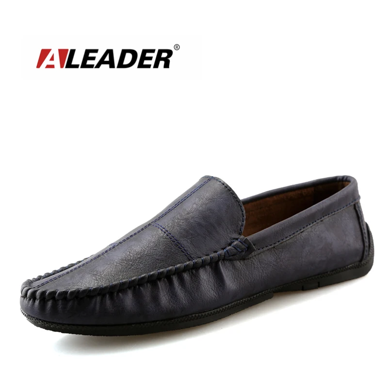 Aleader Cheap Men Leather Loafers Fashion Slip On Mens Shoes Casual ...