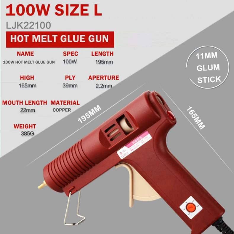LIJIAN 20W/60W/100W Hot Melt Glue Gun Adjustable Professional Copper Nozzle Heater Heating Wax