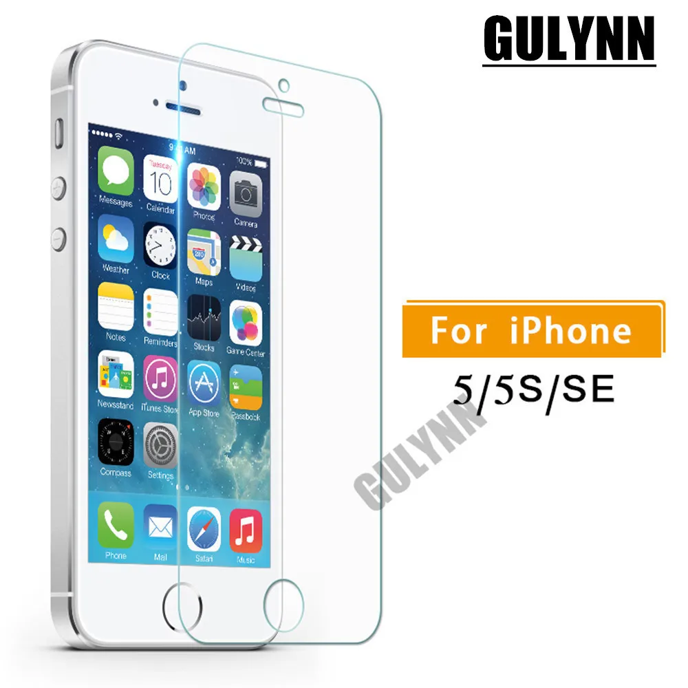 Kopen 2.5D HD Versterken Gehard Glas Voor iPhone 5 5 s SE 5C Anti Shock 9 H Premium Screen Protector film Voor iPhone 4 4 s Volledige Cover