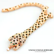 Красивый браслет из розового золота, австрийские стразы, леопардовый дизайн, роскошный женский браслет