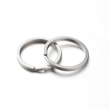

10pcs/lot 20/25/28/30/32mm 304 Stainless Steel Metal Blank Flat Split Key Rings