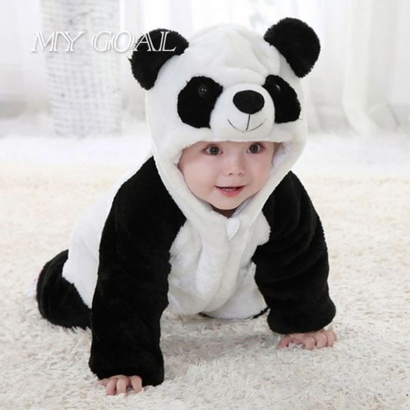 Bebe Panda Barboteuse Nouveau Ne Costume Animal Salopette Mignon Infantile Garcons Filles Barboteuse Bebe Vetements Flanelle Vetements Aliexpress