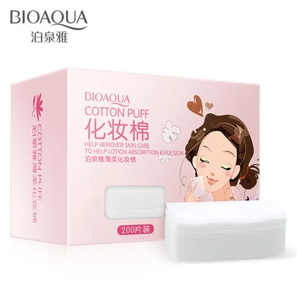 

BIOAQUA 200PCS Make up Facial Cotton Puff Organic Cotton Swab Box Eye Cleansing Pads Face Skin Care