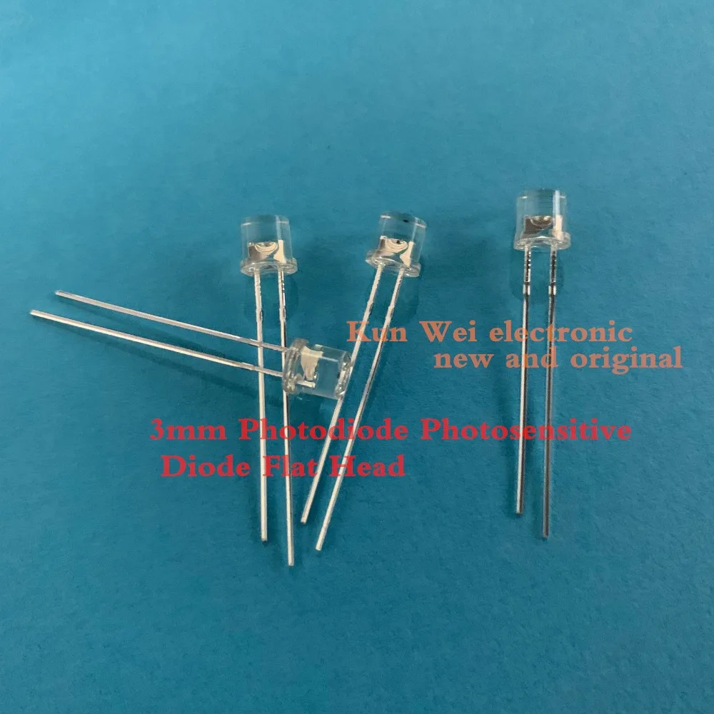 100 шт/лот 3 мм фотодdiode Фоточувствительный диод с плоской головкой светодиодный