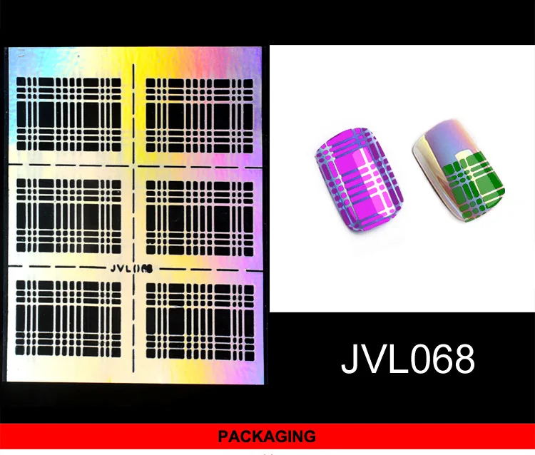 Лазерные полые виниловые наклейки для ногтей наклейки-трафарет руководство по переводу шаблон Сердце Звезда рыба дизайн ногтей наклейки ногтевая декоративная наклейка - Цвет: 068