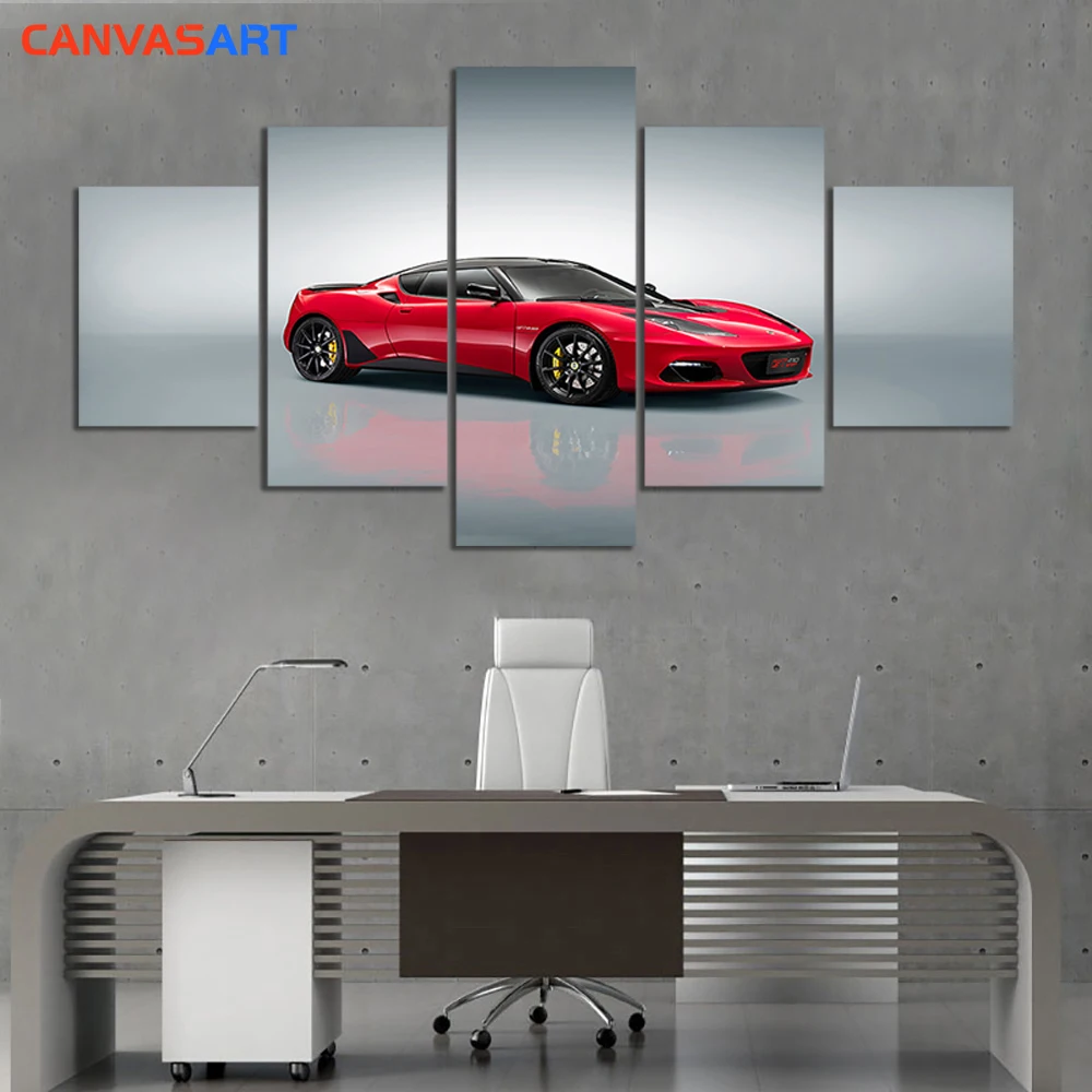 Холст искусство 5 шт HD картинки 2019 Lotus Evora GT410 Спорт плакат картина настенные