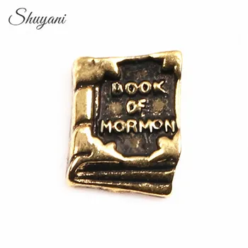 

F750 New 20pcs/lot Antique Gold Book Charms Positive Word Book of Mormon Charms for Glass Floating Lockets Jewelry Making Charms