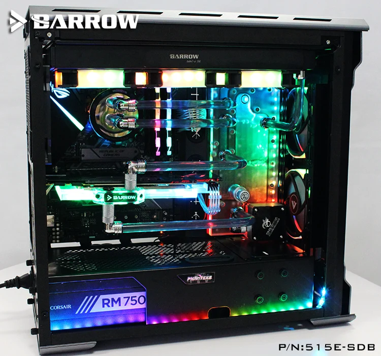 ^Cheap Barrow Acrylic Board Water Channel Solution kit use for PHANTEKS 515E/515ETG Case / for CPU and GPU Block / Instead reservoir