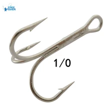 Рыболовный тройной крючок из высокоуглеродистой стали, 100 шт., 1/0# колючие крючки, 3551 рыболовный крючок, серебряные тройные рыболовные крючки