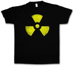 Черный радиоактивных старинный символ Футболка-гот TBBT Cyber хардкор логотип готический