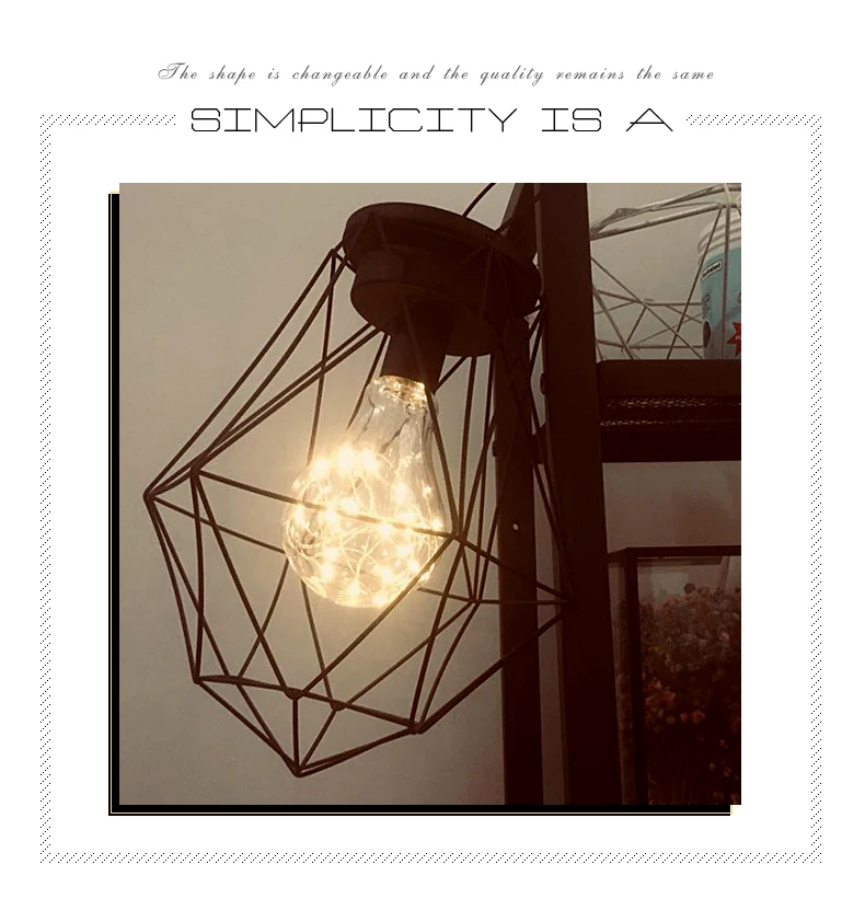 Iron LED Geometric Table Lamp Nordic Style Home Office Decor Pretty Ornament Multiple Iron wire made Battery case Holiday Lamp (8)