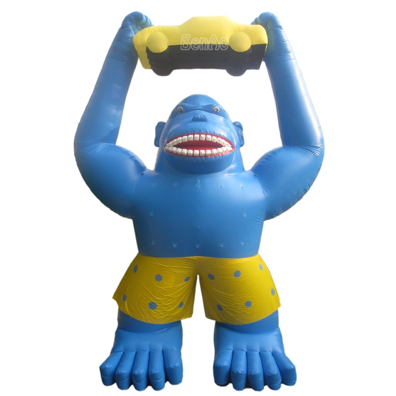 DC24 PVC Inflatable Gorilla holding a sale car 33ft high + Repair Kits + Blower 100 positive