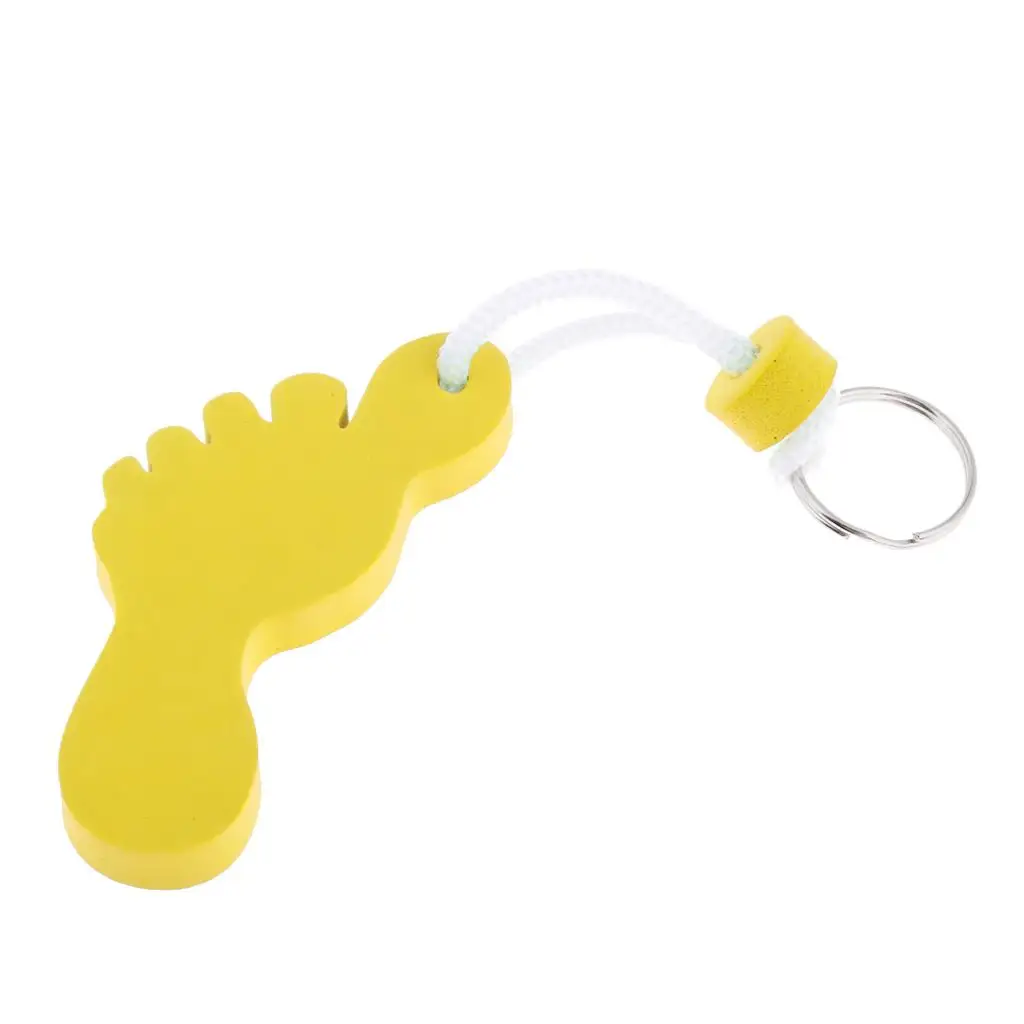Safety Water Sports Foam Floating Keyring Keychain Key Holder Key Fob - Foot Shape for Boating Yachting Fishing Swimming Kayak