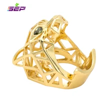 Ojos verdes Leopard Panther Anillo de Cóctel para Hombres/Mujeres Accesorios de La Joyería Cristales RIA003