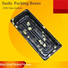 Печатная упаковочная коробка для суши, биоразлагаемые пластиковые одноразовые суши упаковочная коробка, коробка для суши с крышкой много цветов на выбор