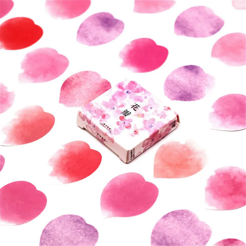 

LOLEDE New 45pcs/set Memo Pads Creative Study Work Plan Petal Paper Sticker Sticky Notes Post Kawaii Stationery Art Supplies