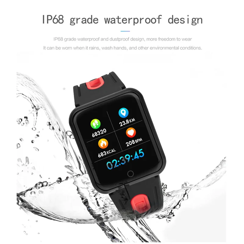 Фитнес-браслет P68 Смарт-часы IP68 Водонепроницаемые для Apple Watch Xiaomi ios Android с монитором сердечного ритма Смарт-браслет+ наушники