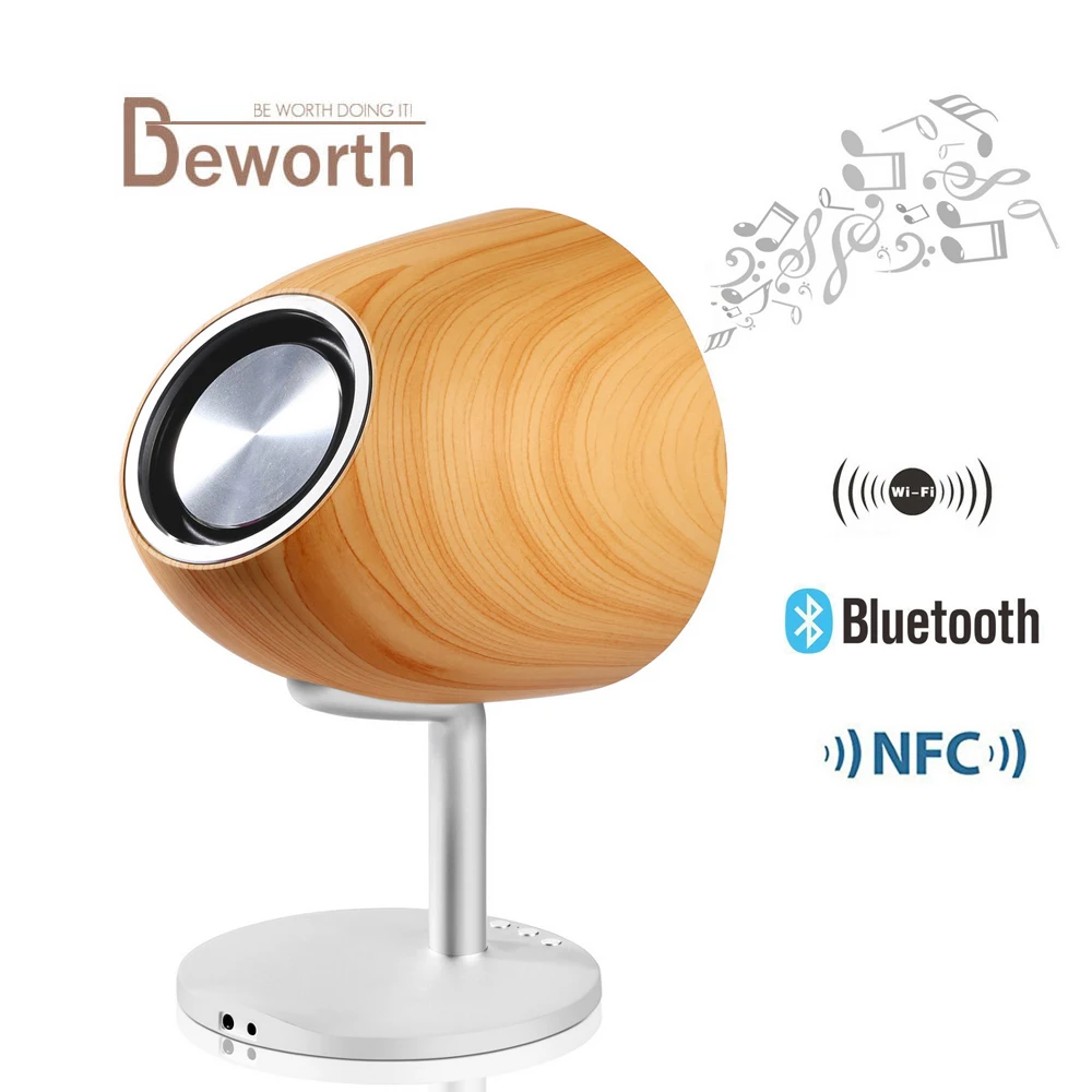 

NFC 20W Wireless Bluetooth Speaker Wooden Portable Audio HiFi Home Theatre Sound Stereo Music Subwoofer Interconnected Speakers