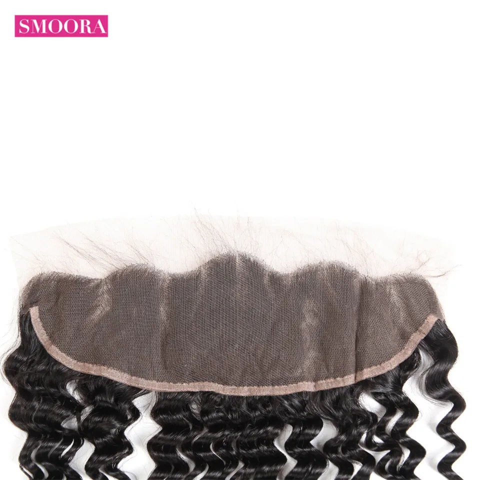Brazilian Deep Wave 13*4 Ear to Ear Free Part Lace Frontal Closure 100% Non Remy Human Hair Natural Color 10-20 Inch Smoora Hair Brazilian Deep Wave 13*4 Ear to Ear Free Part Lace Frontal Closure 100% Non Remy Human Hair Natural Color 10-20 Inch Smoora Hair