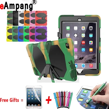 

Armor Shockproof Tablet Back Silicone Case Cover for Apple iPad Air 1 iPad 5 9.7 Coque Capa Funda +Screen Protector Film+Pen