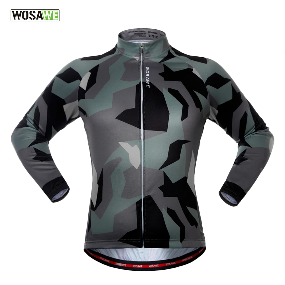 

2017 new WOSAWE Spring Autumn Unisex Long Sleeve Cycling Jersey Quick Dry Windproof Cycling Top Jersey For Men And Women fcfb