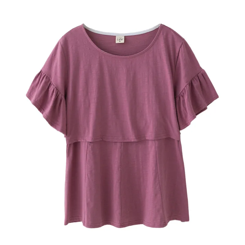 Cotton Maternity Clothing Breastfeeding Nursing Tops Pregnancy Shirt Clothes For Pregnant Women Plus Size Wear Summer 2019 New