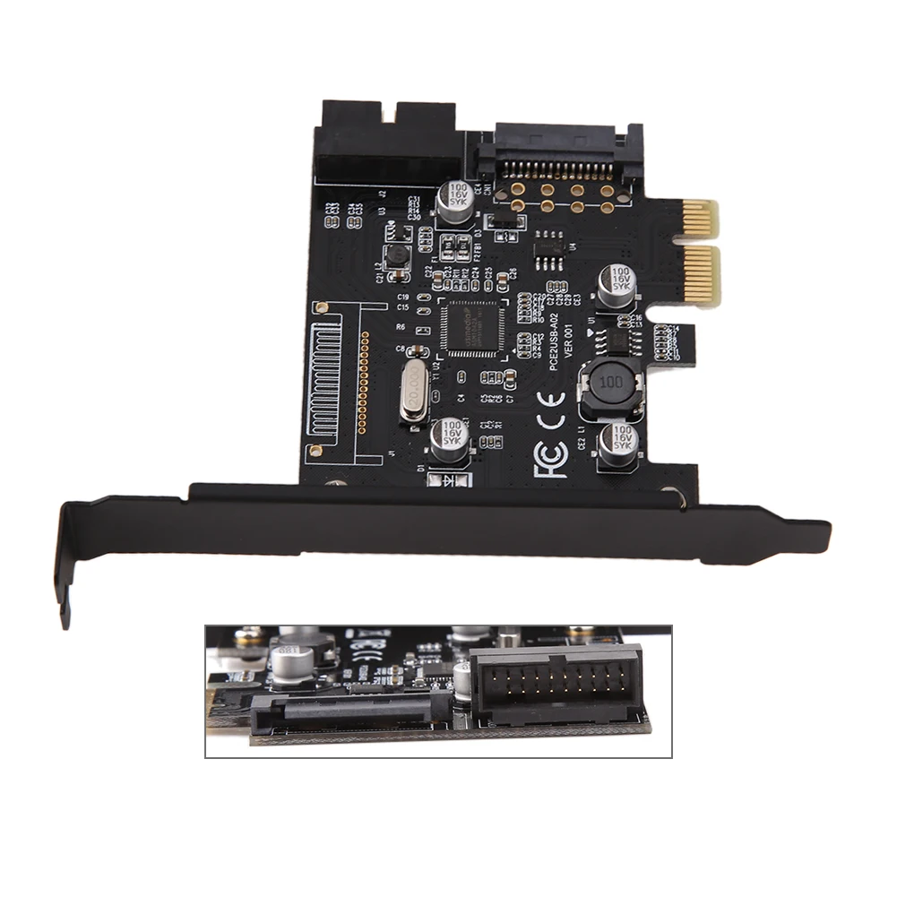 Conector PCI-E Express USB 3,0 PCI-E 19pin y tarjeta de expansión de alimentación SATA de 15 pines adaptador de controlador USB 3,0 en las tarjetas Conector PCI-E Express USB 3,0 PCI-E 19pin y tarjeta de expansión de alimentación SATA de 15 pines adaptador de controlador USB 3,0 en las tarjetas