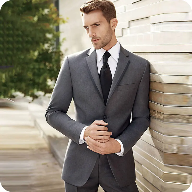 Latest Coat Pant Designs Dark Gray Business Men Suits Wedding Groom Wear Tuxedos 2Piece Jacket+Pants Bridegroom Suits Man Prom latest style men s boys white tuxedo tailcoat dance costume tux tails coat bridegroom wedding suits custom suitwedding men cloth