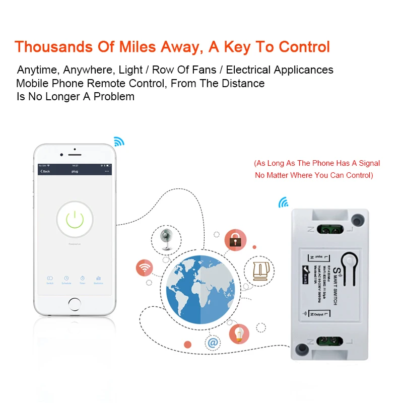 QIACHIP Беспроводной Wi-Fi выключатель света Универсальный 433 Mhz 10A РФ умный дом модуль Wi-Fi пульт дистанционного Управление переключатель для через iOS приложение для Android