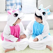

Flannel winter Children christmas pajamas pink unicorn pajamas for girls cartoon animals Hooded pijamas onesie Boy kids pijamas