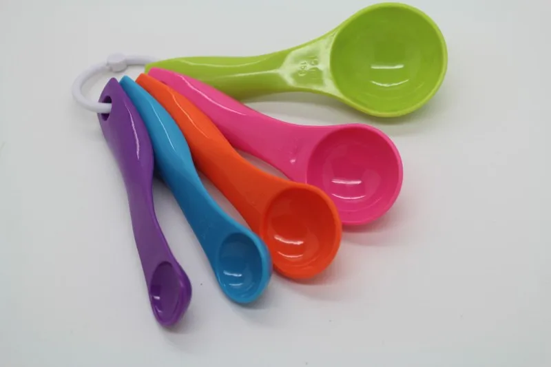 Coloured Kitchen Utensils Promotion For Promotional 5pcs Set 1ml 2 5ml 7 15ml Salt Oil Spoon Lovely Kitchen Colour Works Measuring Spoons Cup Baking Utensil Kit