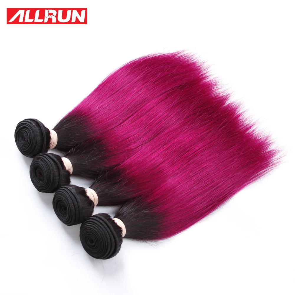 Allrun Pre Colored Ombre T1B 118 Red Straight Human Hair Bundle 1 Piece
Remy Brazilian Human Hair Extension 100 Gram Two Tone