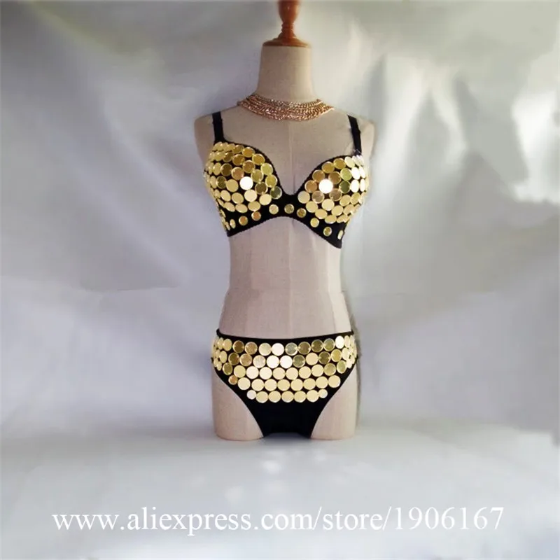 

Sequin Mirror Light Women Sexy Silver Female Singer DJ DS Dance Stage Costume Outfit Show Clothing Dress Wear