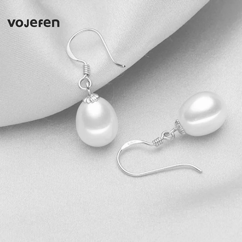 

VOJEFEN Water Drop Shape Pearl Earrings 925 Sterling Silver Earrings For Women Earrings Jewelry Vintage Earrings pearl Jewelry