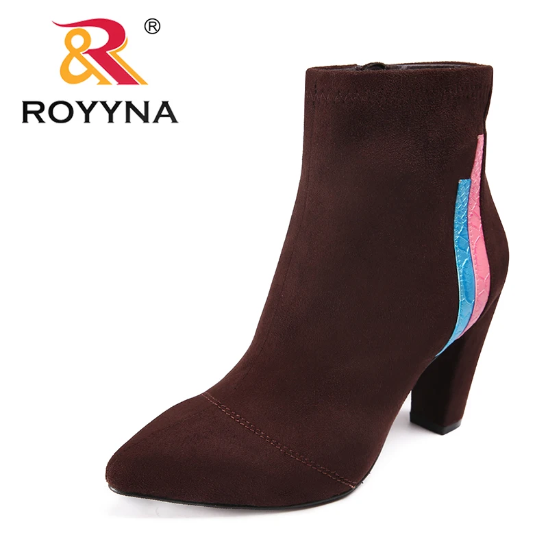 Estrecha Mujeres Zapatos Típico black Plush Punta Royyna Cómodo Flock red Plush Envío red Botas Invierno Grey Black Estilo Nueva coffee Libre Llegada Grey light Plush coffee Plush light Botines IaPxTP0n