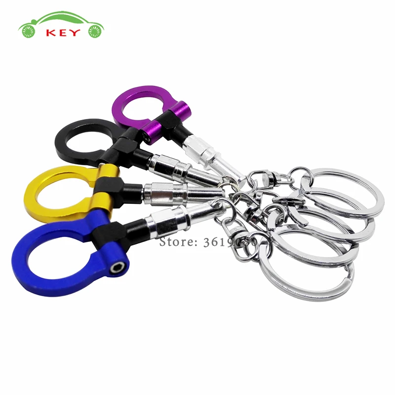 

Trailer Hook Keychain Car Towing Keyring Auto Styling Key Chain for Rover Lexus Opel Ducati Alfa Romeo Ford Hyundai Key Rings