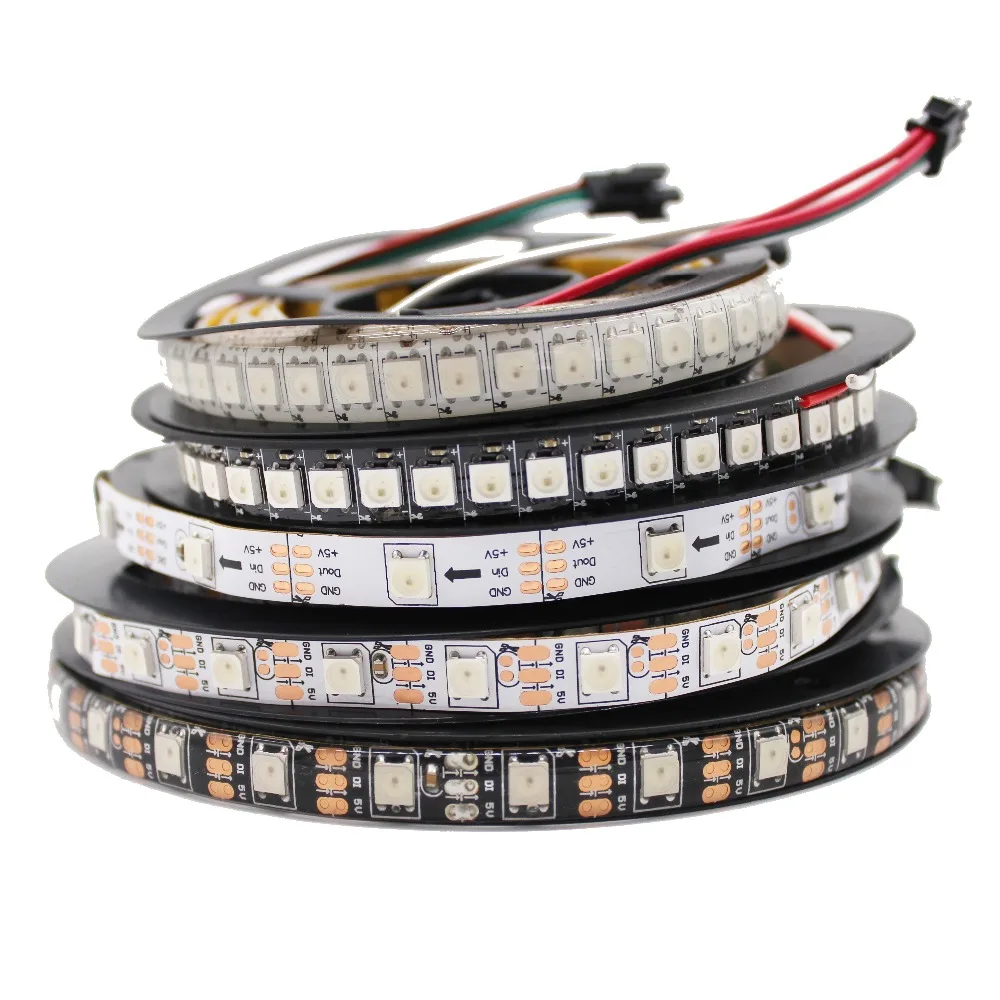 zwak Viskeus kofferbak W2812b Dc5v Led Pixel Strip Lights Ic Build - In Compute Light 144leds/m - Led  Strip - AliExpress