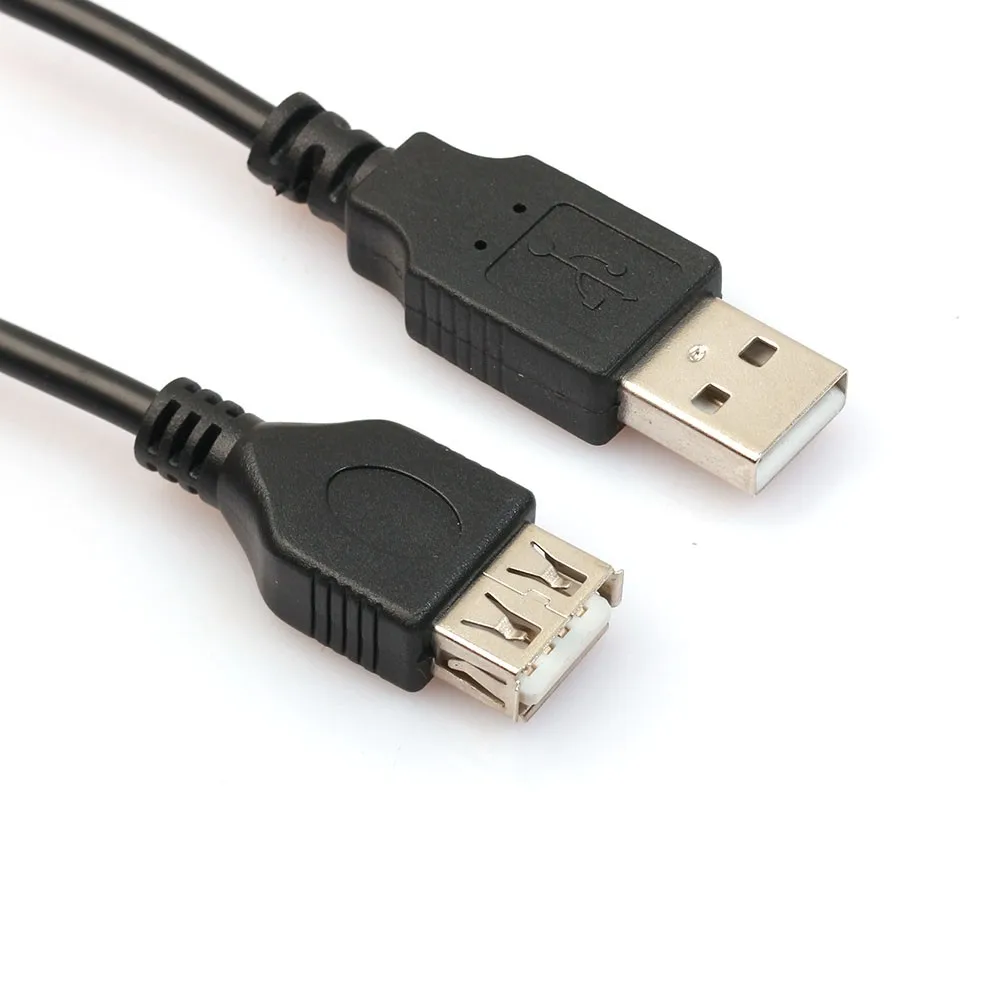 Новое поступление, 2 фута/60 см, черный USB штекер к гнезду, удлинитель для передачи данных M/F, Кабель-адаптер, заводская цена, Прямая поставка