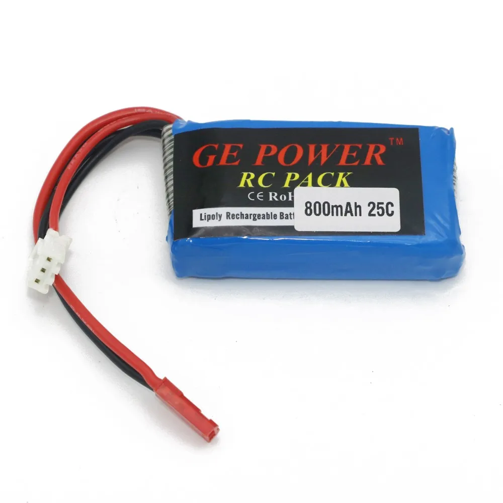 1 шт. Ge Мощность 7 4 V 800MAH 2S 25C Lipo Батарея JST разъем для игрушки на радиоуправлении