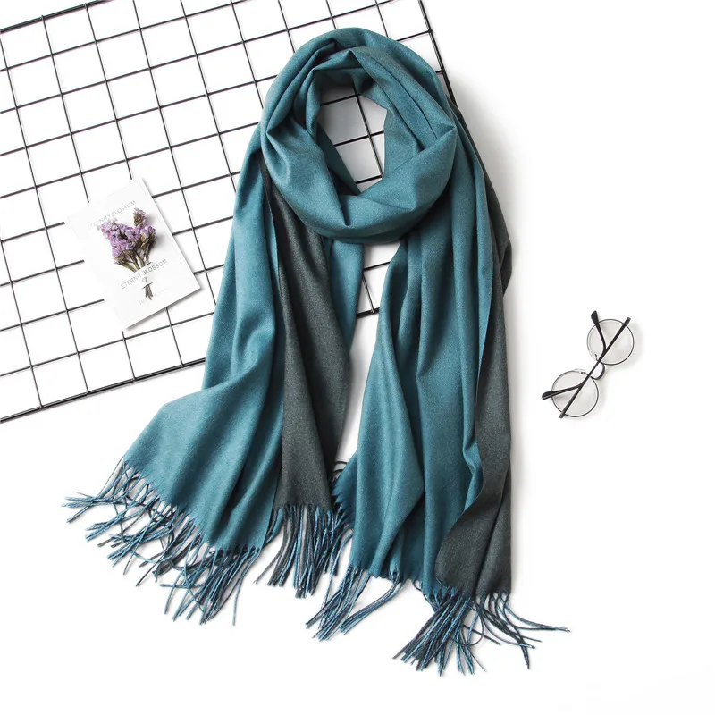 Хит, зимний шарф, двухсторонние женские шарфы, модный теплый и мягкий кашемировый шарф, женские шали, пашмины, шарф с кистями